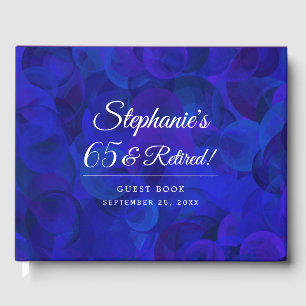 Elegant Royal Blue 65 and Retired Birthday Party Guest Book