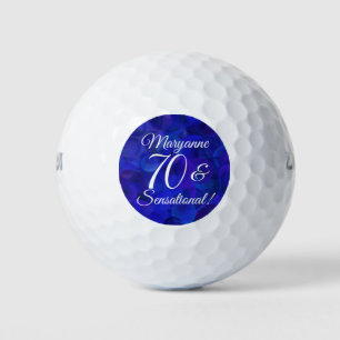 Elegant Royal Blue 70 & Sensational Birthday Party Golf Balls