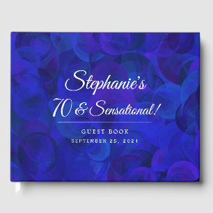Elegant Royal Blue 70 & Sensational Birthday Party Guest Book