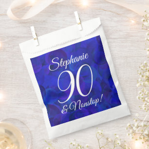 Elegant Royal Blue 90 and Nonstop Birthday Party Favour Bags