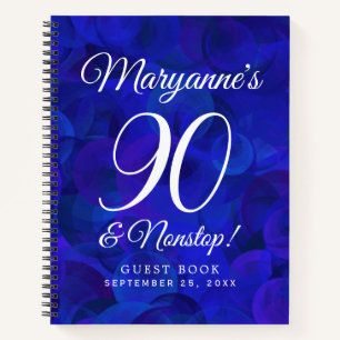 Elegant Royal Blue 90 and Nonstop Birthday Party Notebook