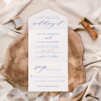 Elegant Royal Blue Calligraphy Script Wedding