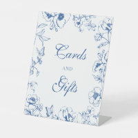 Elegant Royal Blue Floral Wedding Cards Gifts