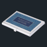 Elegant Royal Blue Gold Abstract Geometric Business Card Holder<br><div class="desc">Elegant and professional business card case in blue and gold.</div>