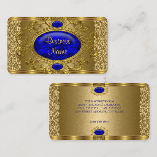 Elegant Royal Blue Gold Business Card