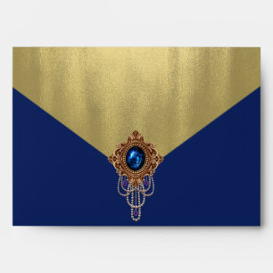 Elegant Royal Blue Gold Envelopes