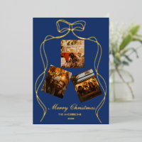 Elegant Royal Blue Gold Foil Photo