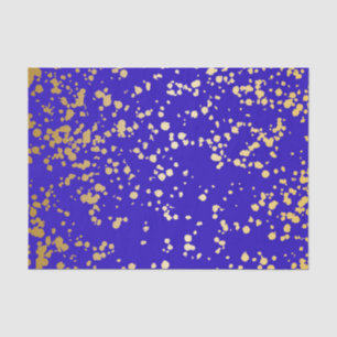 Elegant Royal Blue Gold Glitter Tissue Paper