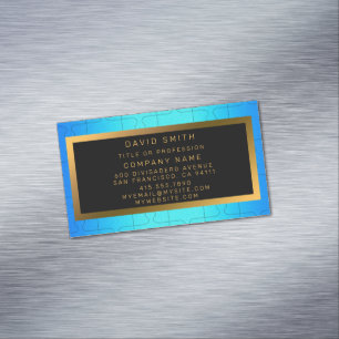 Elegant Royal Blue Metal Magnetic Business Card
