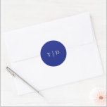 Elegant Royal Blue Monogram Modern Wedding Classic Round Sticker<br><div class="desc">Modern wedding stickers featuring a clean design with your monogram in a serif font.</div>