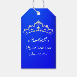 Elegant Royal Blue Quinceanera Gift Tags