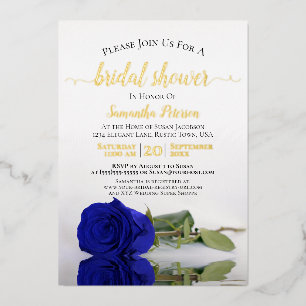 Elegant Royal Blue Rose & Gold Bridal Shower