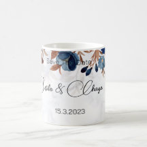 elegant Royal Blue Rustic  modern savethedate. 
