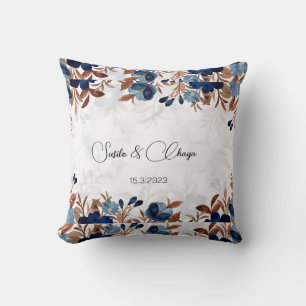 elegant Royal Blue Rustic modern savethedate. Cushion