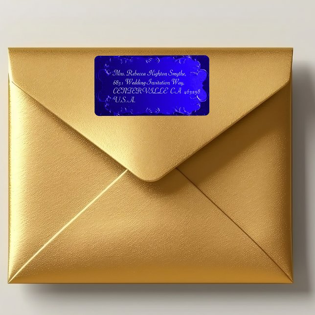 Elegant Royal Blue Wedding Address Labels (Creator Uploaded)