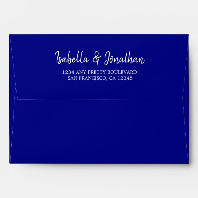 elegant royal blue wedding envelope (Back (Top Flap))