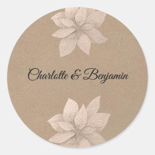 Elegant Royal Boho Beige Favour Sticker