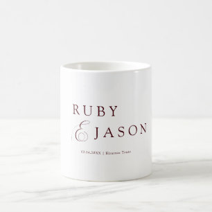 Elegant Royal Burgundy Script Coffee Mug