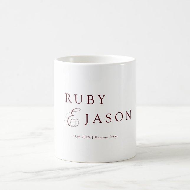 Elegant Royal Burgundy Script Coffee Mug (Center)
