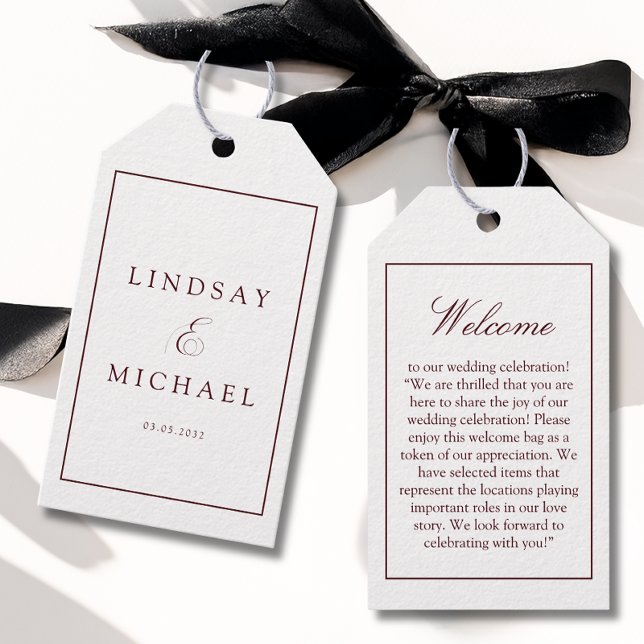 Elegant Royal Burgundy Wedding  Gift Tags (Elegant Royal Burgundy Wedding Gift Tags)