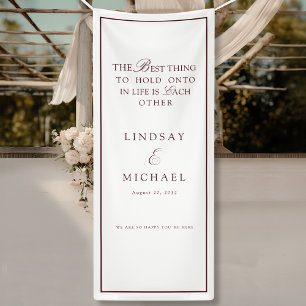 Elegant Royal Burgundy White Wedding  Banner
