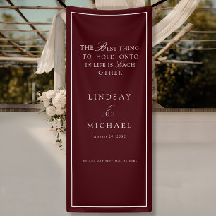 Elegant Royal Burgundy & White Wedding Banner
