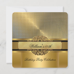 Elegant Royal Gold Birthday Party Men's Mans 2 Invitation