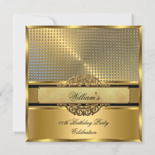 Elegant Royal Gold Birthday Party Men's Mans 3 Invitation