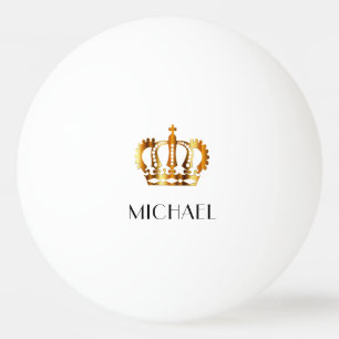 Elegant Royal Gold Crown Name  Ping Pong Ball