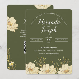 Elegant Royal Green Wedding Invitation