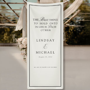 Elegant Royal Ivory & Black Wedding Banner