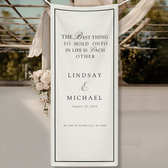 Elegant Royal Ivory & Black Wedding  Banner (Elegant Royal Ivory & Black Wedding Banner)