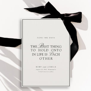 Elegant Royal Ivory & Black Wedding Save The Date