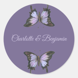 Elegant Royal Lavender Purple Favour Sticker