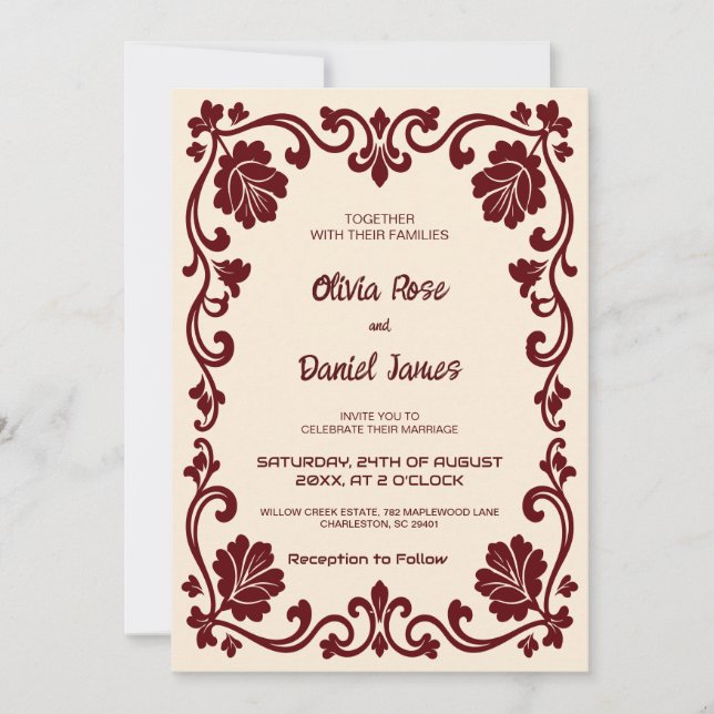 Elegant Royal Mediaeval Wedding Invitation (Front)