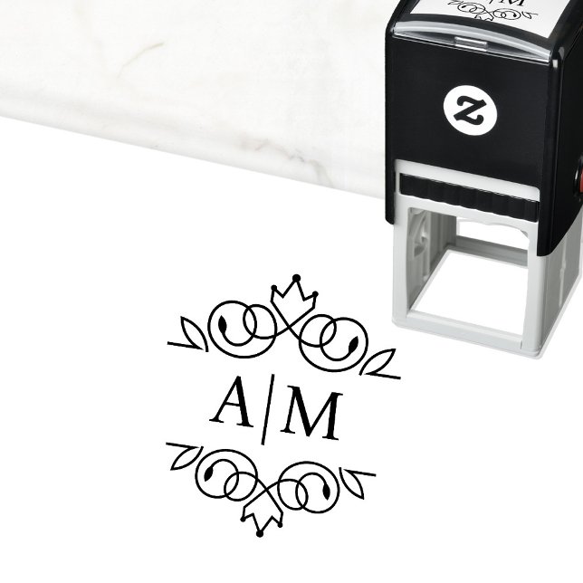 Elegant, royal, monogram self-inking stamp (Creator Uploaded)