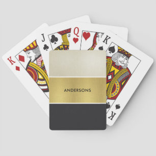 ELEGANT ROYAL PEARL SILVER GOLD BLACK STRIPS PLAYING CARDS
