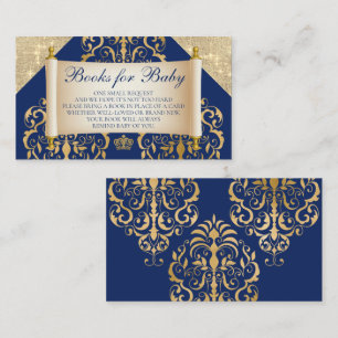 Elegant Royal Prince Baby Shower Books For Baby Enclosure Card