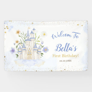 Elegant Royal Princess Castle Birthday Party Banner