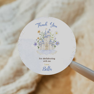 Elegant Royal Princess Castle Birthday Party  Classic Round Sticker