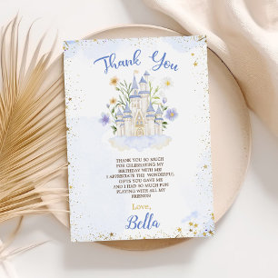 Elegant Royal Princess Castle Birthday Party Thank You Card