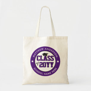 Elegant Royal Purple Class of 2022 Graduation Tote Bag