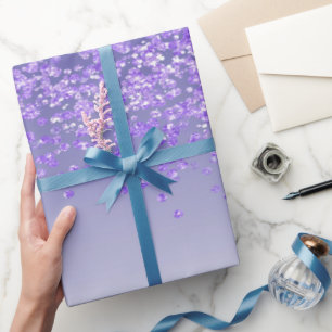 Elegant Royal Purple Glitter Ombre Cascading  Wrapping Paper