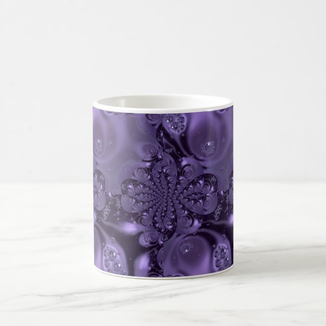 Elegant Royal Purple Liquid Sparkle Coffee Mug (Center)