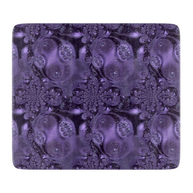 Elegant Royal Purple Liquid Sparkle Cutting Board (Front)