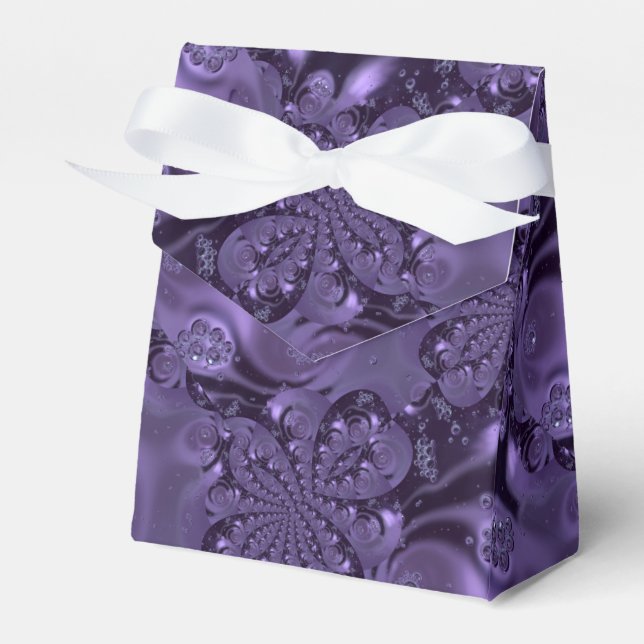 Elegant Royal Purple Liquid Sparkle Favour Box (Front Side)