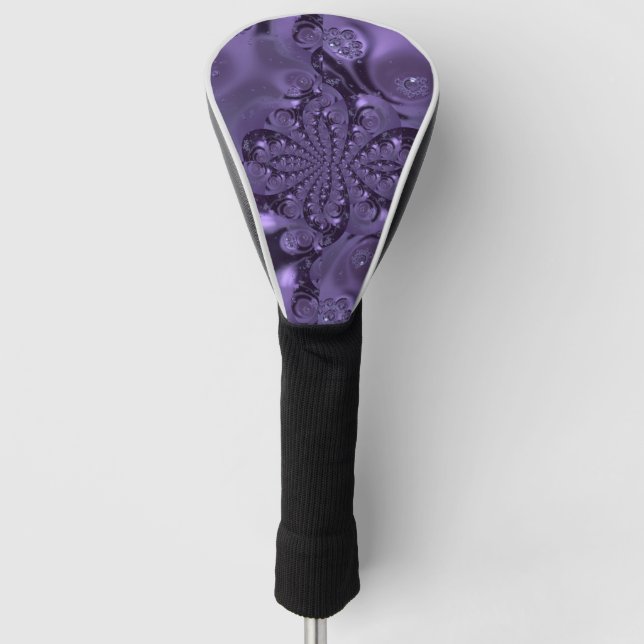 Elegant Royal Purple Liquid Sparkle Golf Head Cover (Front)