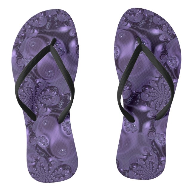 Elegant Royal Purple Liquid Sparkle Jandals (Footbed)
