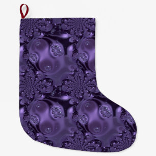 Elegant Royal Purple Liquid Sparkle Large Christmas Stocking