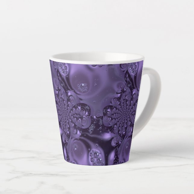 Elegant Royal Purple Liquid Sparkle Latte Mug (Right Angle)